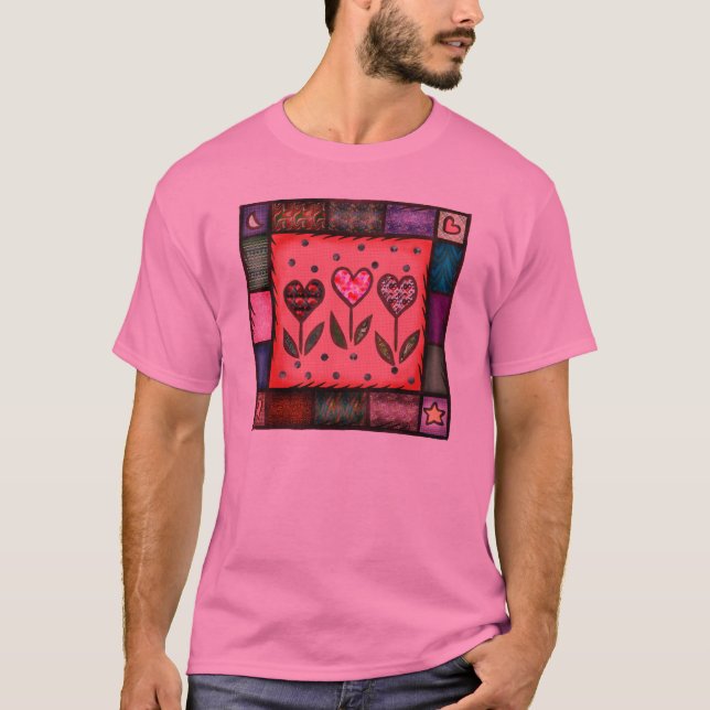 Die Steppdecken-T - Shirt des Valentines (Vorderseite)