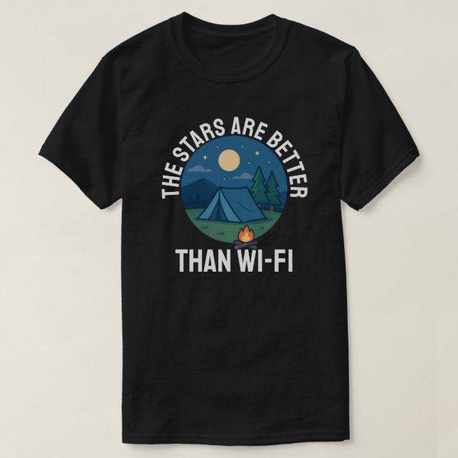 Die Sterne sind besser als WLAN T-Shirt (Design vorne)