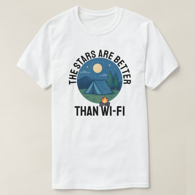 Die Sterne sind besser als WLAN T-Shirt (Design vorne)
