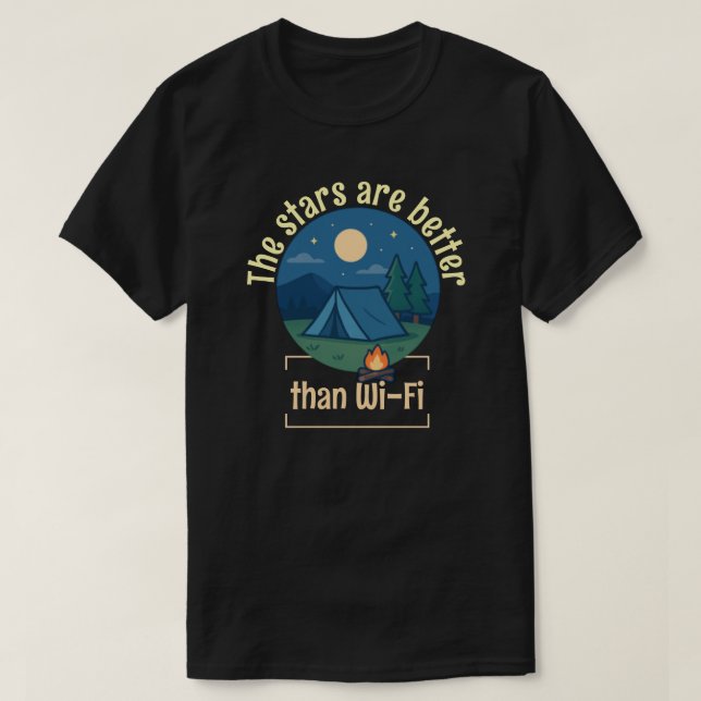 Die Sterne sind besser als WLAN T-Shirt (Design vorne)