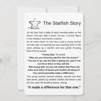 Die Sternengeschichte. Starfish Gedicht.