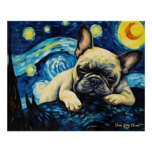 Die Sternennacht - French Bulldog 002 - Qian wan G Poster
