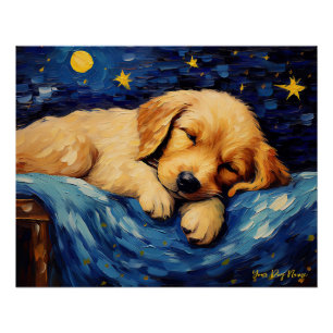 Die Sternennacht - Golden Retriever Dog 001 - Qian Poster