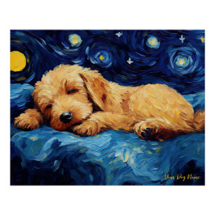 Die Sternennacht - Goldendoodle Dog 002 - Qian wan Poster