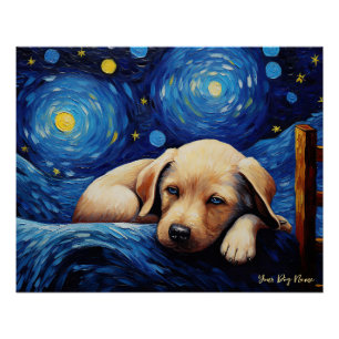Die Sternennacht - Labrador Retriever Puppy Dog 00 Poster