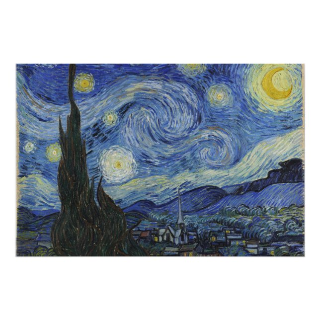 Die Sternennacht, Ölmalerei, Vincent Van Gogh Fotodruck (Vorne)