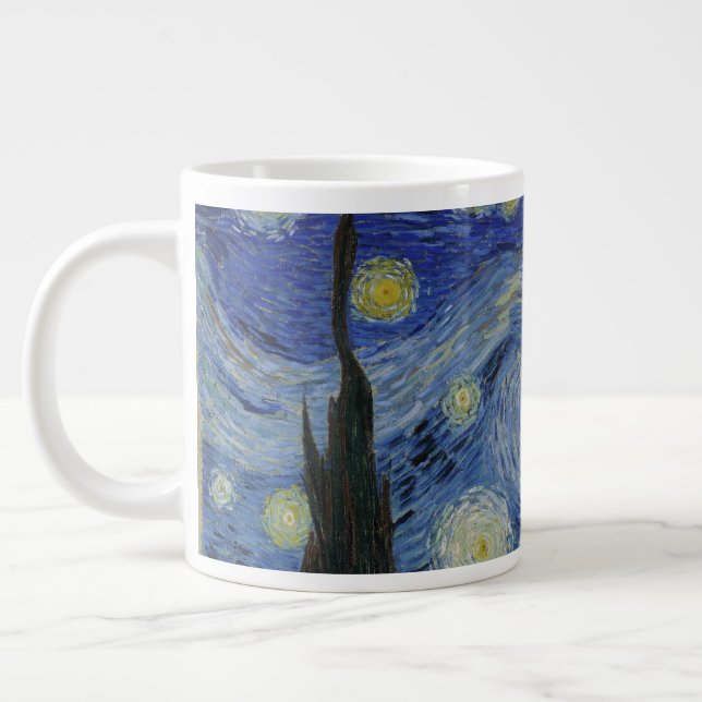 Die Sternennacht, Ölmalerei, Vincent Van Gogh Jumbo-Tasse (Links)