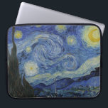 Die Sternennacht, Ölmalerei, Vincent Van Gogh Laptopschutzhülle<br><div class="desc">Vincent Van Gogh, Juni 1889 postimpressionistisches, modernes Ölgemälde auf Leinwand Nachtlandschaft Gemälde eines Wirblen Sternenhimmel mit einem hellgelben Halbmond; der Planet Venus ist ebenfalls sichtbar. Im Vordergrund ist ein übertriebener großer Zypressenbaum zu sehen. Dieses Bild zeigt den Ausblick aus dem Künstlerzimmer im Asyl von Saint-Paul-de-Mausole in Saint-Rémy-de-Provence Frankreich, das Dorf...</div>