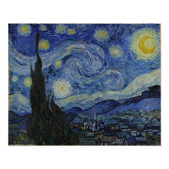 Die Sternennacht, Ölmalerei, Vincent Van Gogh Poster (Vorderseite)