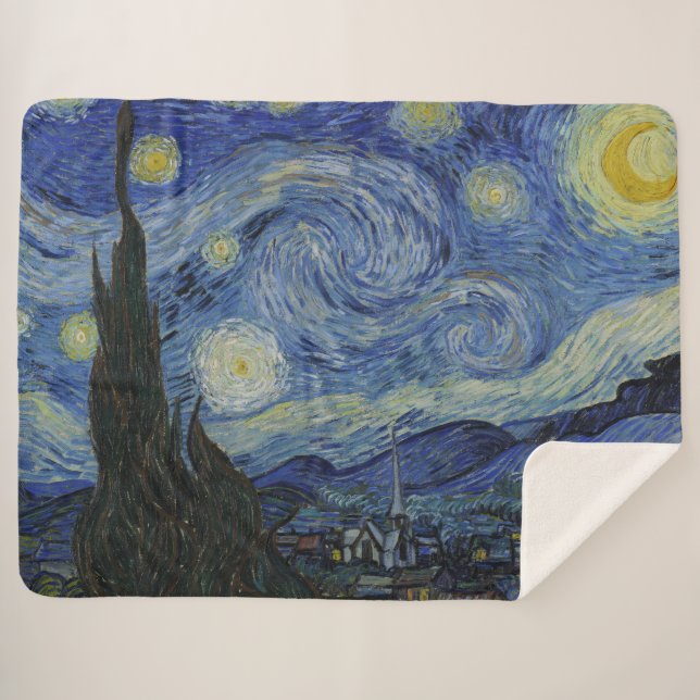 Die Sternennacht, Ölmalerei, Vincent Van Gogh Sherpadecke (Vorderseite (Horizontal))