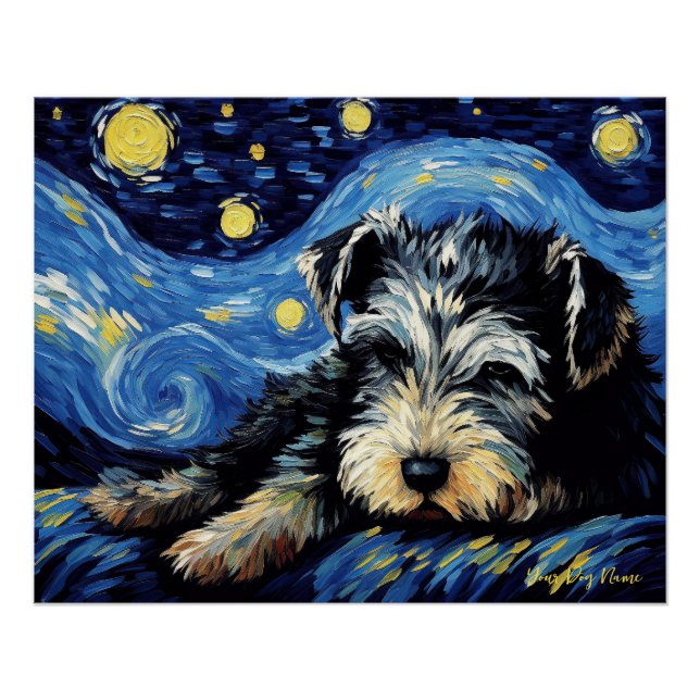Die Sternennacht - Schnauzer Dog 003 - Qian wan Go Poster (Vorderseite)