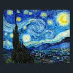 Die Sternennacht - Van Gogh Fotodruck<br><div class="desc">Die Starry Night ist ein Ölgemälde auf Leinwand des niederländischen postimpressionistischen Malers Vincent van Gogh. Es wurde im Juni 1889 erbaut und zeigt den Ausblick aus dem nach Osten gerichteten Fenster seines Asylzimmers in Saint-Rémy-de-Provence,  kurz vor dem Sonnenaufgang,  mit einem imaginären Dorf</div>