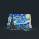 Die Sternennacht | Van Gogh | Karte<br><div class="desc">Die Starry Night ist ein Ölgemälde des niederländischen postimpressionistischen Malers Vincent van Gogh, der in der Leinwand eine Oase der Ruhe sucht. Es wurde im Juni 1889 erbaut und zeigt den Blick aus dem nach Osten gerichteten Fenster seines Asylzimmers in Saint-Rémy-de-Provence, kurz vor dem Sonnenaufgang, mit dem Zusatz eines imaginären...</div>
