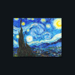 Die Sternennacht | Van Gogh | Leinwanddruck<br><div class="desc">Die Starry Night ist ein Ölgemälde des niederländischen postimpressionistischen Malers Vincent van Gogh, der in der Leinwand eine Oase der Ruhe sucht. Es wurde im Juni 1889 erbaut und zeigt den Blick aus dem nach Osten gerichteten Fenster seines Asylzimmers in Saint-Rémy-de-Provence, kurz vor dem Sonnenaufgang, mit dem Zusatz eines imaginären...</div>