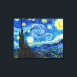 Die Sternennacht | Van Gogh | Leinwanddruck<br><div class="desc">Die Starry Night ist ein Ölgemälde des niederländischen postimpressionistischen Malers Vincent van Gogh, der in der Leinwand eine Oase der Ruhe sucht. Es wurde im Juni 1889 erbaut und zeigt den Blick aus dem nach Osten gerichteten Fenster seines Asylzimmers in Saint-Rémy-de-Provence, kurz vor dem Sonnenaufgang, mit dem Zusatz eines imaginären...</div>