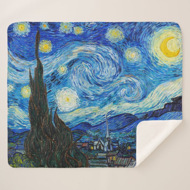 Die Sternennacht | Van Gogh | Sherpadecke (Vorderseite (Horizontal))