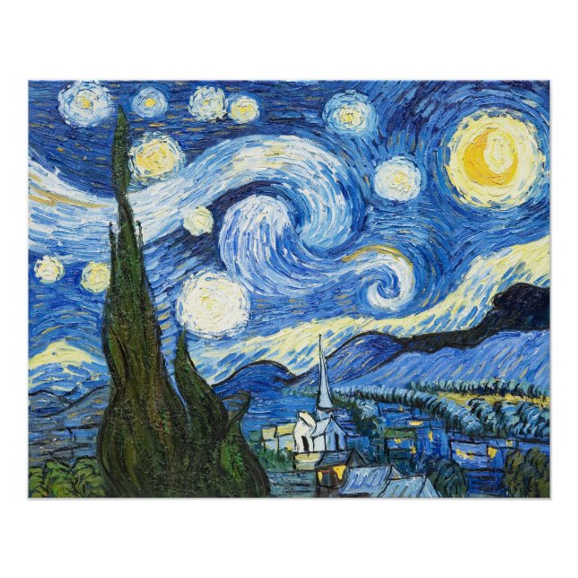 Die Sternennacht - Vincent van Gogh Poster (Vorderseite)
