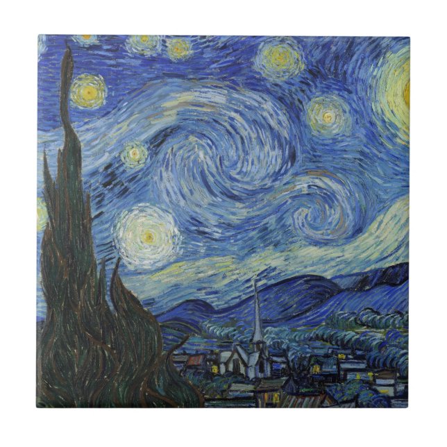 Die Sternennacht von Van Gogh Fliese (Vorderseite)