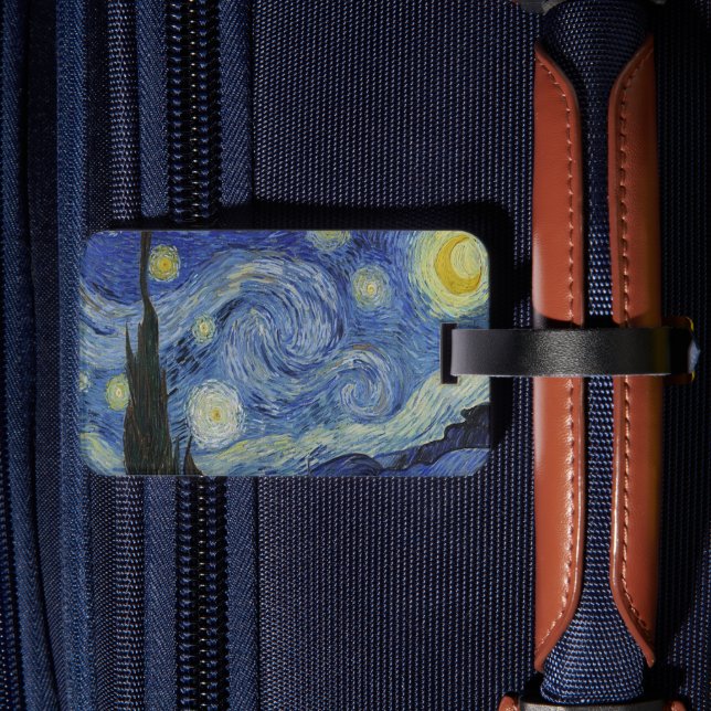 Die Sternennacht von Van Gogh Gepäckanhänger (Rückseite Insitu 2)