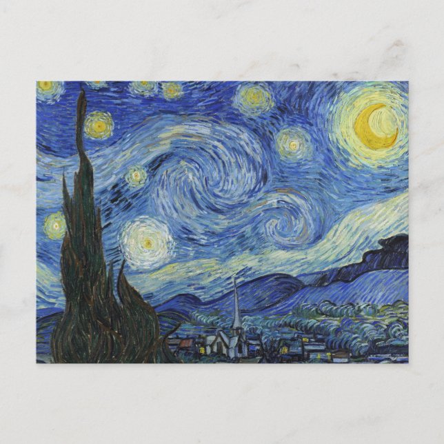 Die Sternennacht von Van Gogh Postkarte (Vorderseite)