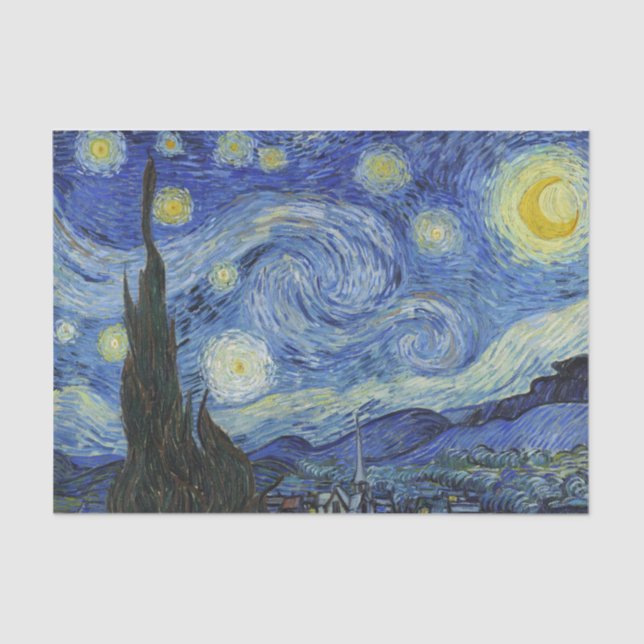Die Sternennacht von Van Gogh Seidenpapier (Vorderseite)