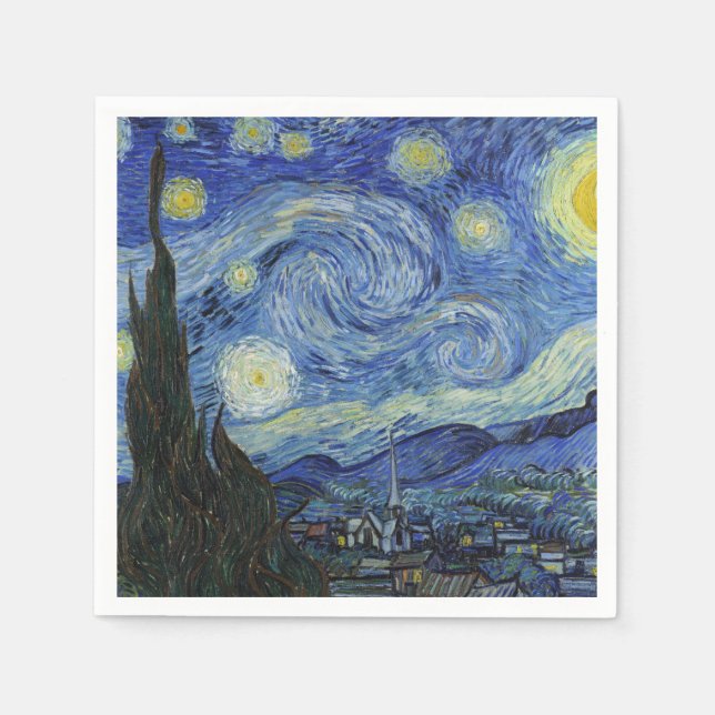 Die Sternennacht von Van Gogh Serviette (Vorderseite)