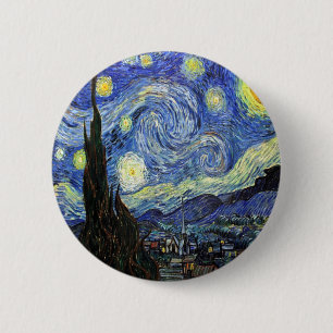 Die Sternennacht von Vincent Van Gogh 1889 Button