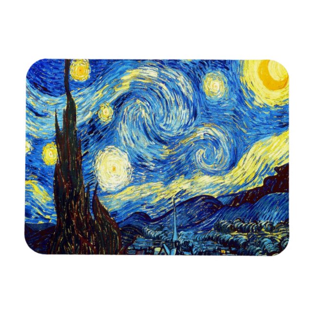 Die Sternennacht von Vincent van Gogh 1889 Magnet (Horizontal)