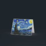 Die Sternennacht von Vincent van Gogh Dankeskarte<br><div class="desc">The Starry Night,  1889 von Vincent van Gogh. Es zeigt den Blick von der Ostwand seines Asylzimmers in Saint-Rémy-de-Provence,  kurz vor Sonnenaufgang,  mit der Ergänzung eines imaginären Dorfes.</div>