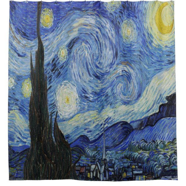 Die Sternennacht von Vincent Van Gogh Duschvorhang (Vorderseite)