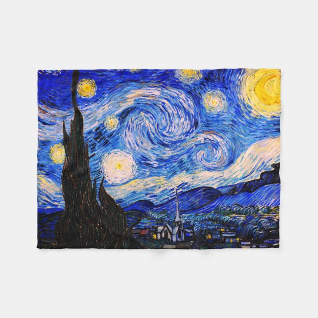 Die Sternennacht von Vincent Van Gogh Fleecedecke (Vorderseite (Horizontal))