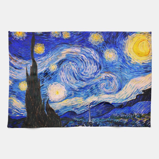 Die Sternennacht von Vincent Van Gogh Geschirrtuch (Horizontal)