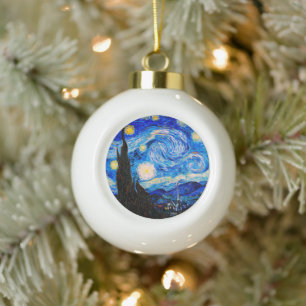 Die Sternennacht von Vincent Van Gogh Keramik Kugel-Ornament