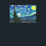 Die Sternennacht von Vincent van Gogh Leinwanddruck<br><div class="desc">Van Goghs Nachthimmel ist eine Leinwand wirbelnder Energie. Unter den explodierenden Sternen bleibt das Dorf ein Ort ruhiger Ordnung. Die Verbindung von Erde und Himmel ist die Zypresse, die Flammen ähnelt, ein Baum, der traditionell mit Friedhöfen und Trauer verbunden ist. Doch für Van Gogh war der Tod nichts, was man...</div>