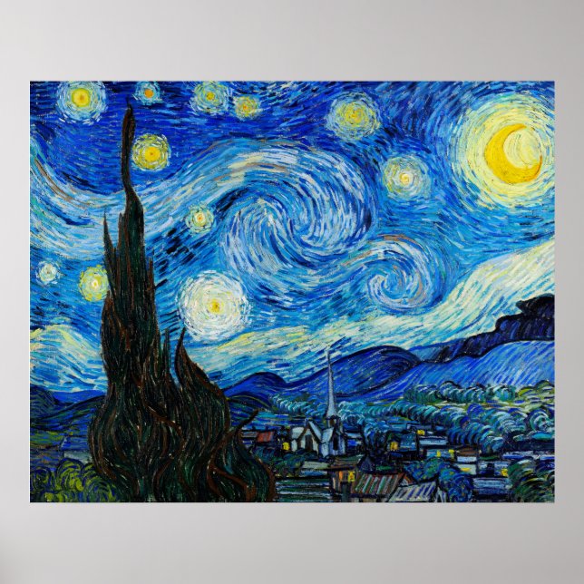 Die Sternennacht von Vincent Van Gogh Poster (Vorne)