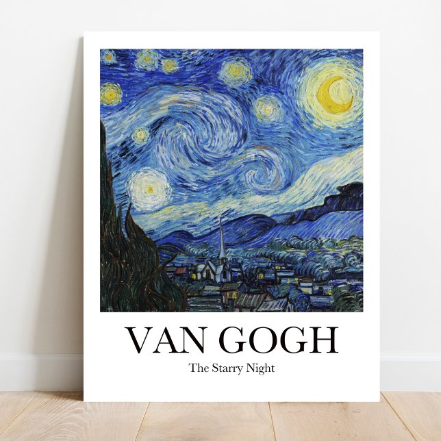 Die Sternennacht von Vincent van Gogh Poster (
Van Gogh's Starry Night poster - swirling brushstrokes, vibrant colors, iconic moonscape)