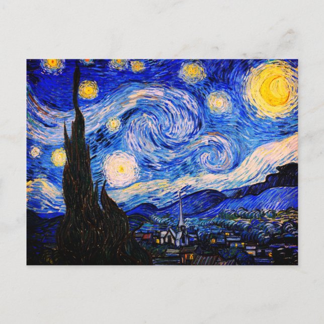 Die Sternennacht von Vincent Van Gogh Postkarte (Vorderseite)