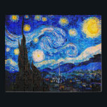 Die Sternennacht von Vincent Van Gogh Puzzle<br><div class="desc">Vincent Van Gogh The Starry Night. Das ist ein altes Meisterwerk des holländischen Meisters Vincent Van Gogh. Dieses schöne Landschaftsbild hat eine schöne,  lebendige,  gesättigte Farbe. Vincent Van Gogh war ein niederländischer Postimpressionist. Dieses Bild ist öffentlich</div>