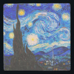 Die Sternennacht von Vincent Van Gogh Steinuntersetzer<br><div class="desc">Vincent Van Gogh The Starry Night. Das ist ein altes Meisterwerk des holländischen Meisters Vincent Van Gogh. Dieses schöne Landschaftsbild hat eine schöne,  lebendige,  gesättigte Farbe. Vincent Van Gogh war ein niederländischer Postimpressionist. Dieses Bild ist öffentlich</div>