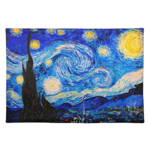 Die Sternennacht von Vincent Van Gogh Stofftischset