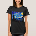 Die Sternennacht von Vincent Van Gogh T-Shirt<br><div class="desc">Vincent Van Gogh The Starry Night. Das ist ein altes Meisterwerk des holländischen Meisters Vincent Van Gogh. Dieses schöne Landschaftsbild hat eine schöne,  lebendige,  gesättigte Farbe. Vincent Van Gogh war ein niederländischer Postimpressionist. Dieses Bild ist öffentlich</div>