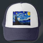 Die Sternennacht von Vincent Van Gogh Truckerkappe<br><div class="desc">Vincent Van Gogh The Starry Night. Das ist ein altes Meisterwerk des holländischen Meisters Vincent Van Gogh. Dieses schöne Landschaftsbild hat eine schöne,  lebendige,  gesättigte Farbe. Vincent Van Gogh war ein niederländischer Postimpressionist. Dieses Bild ist öffentlich</div>