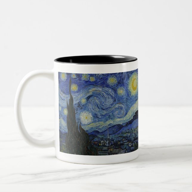 Die Sternennacht von Vincent van Gogh Zweifarbige Tasse (Links)