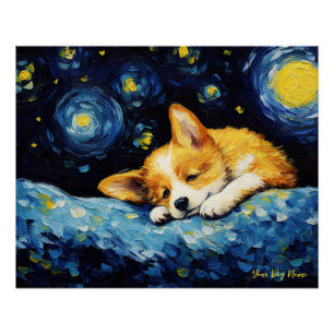 Die Sternennacht - Welsh Corgi Dog 003 - Qian wan Poster