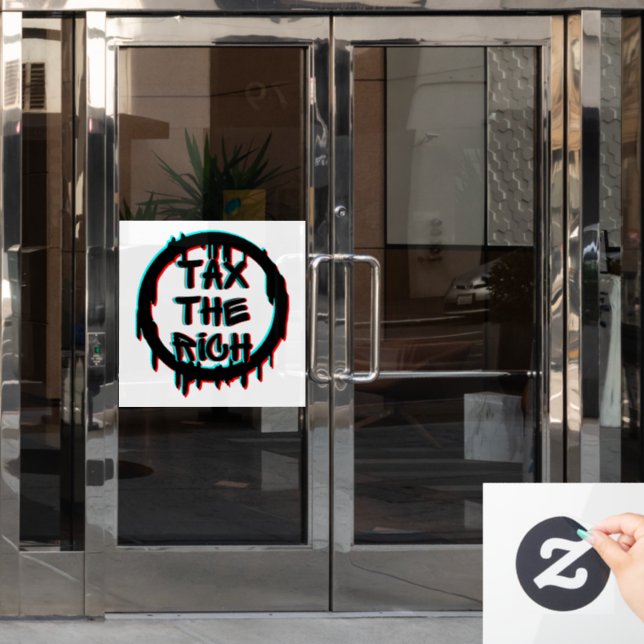 Die Steuer auf das Reiche Fensteraufkleber (Büro Tür)