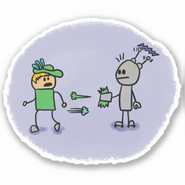 Die Stickerei für das Duel-Comic Aufkleber (Vorderseite)