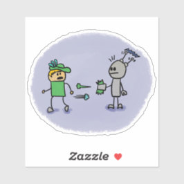 Die Stickerei für das Duel-Comic Aufkleber