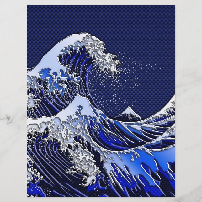 Die Stile der Chromfaser der Great Hokusai Wave Flyer (Vorne)