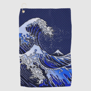 Die Stile der Chromfaser der Great Hokusai Wave Golfhandtuch