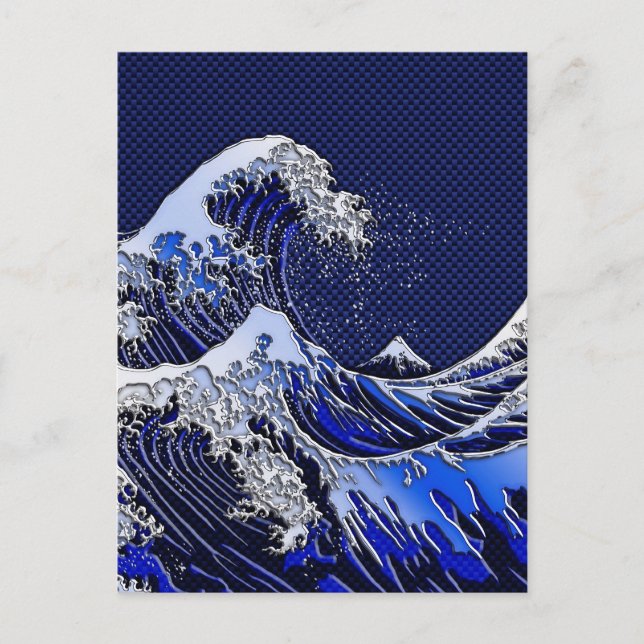 Die Stile der Chromfaser der Great Hokusai Wave Postkarte (Vorderseite)